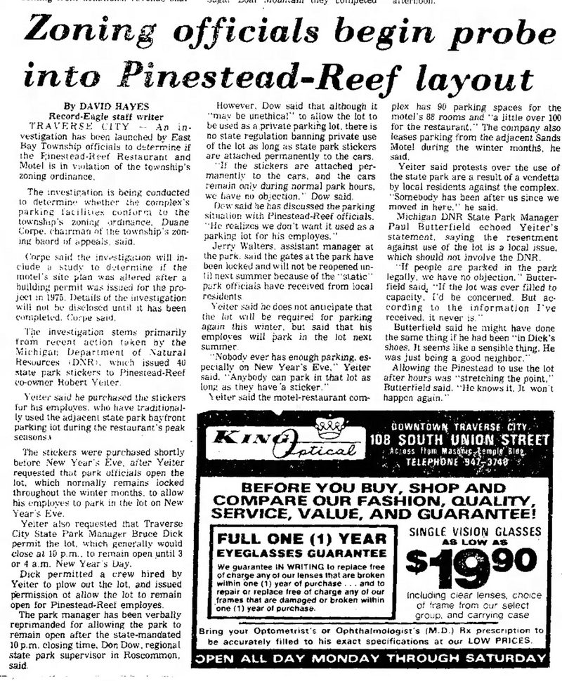 Pinestead Reef Resort (Reef Motel) - Jan 1977 Zoning Issues